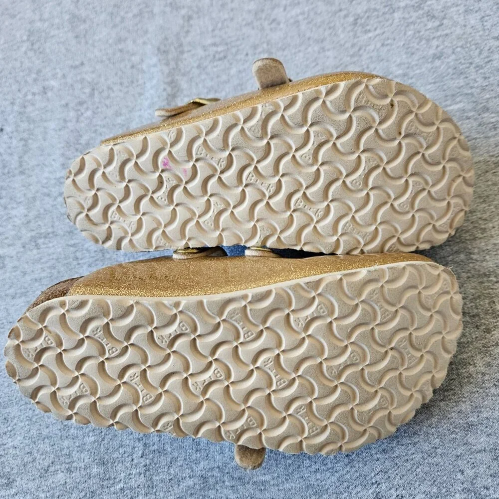 Birkenstock Kids Glitter Gold Mary Jane Clogs